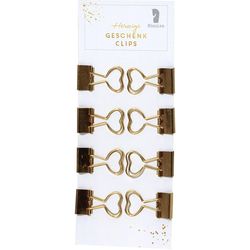 Rössler Gift Clips with Heart 8 Pieces, Gold