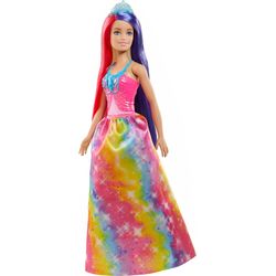 Barbie Regenbogenzauber Prinzessin Puppe mit langem Haar