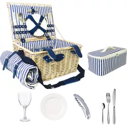 Easy Life Picnic basket for 4 people, glasses, plates, cutlery, corkscrew