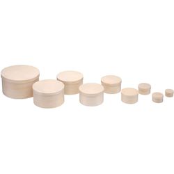 Glorex Round box 13.5x7.5cm 62003135 wood