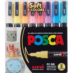Uni Marker POSCA Softcolors 0.9 - 1.3mm, 8 Stück
