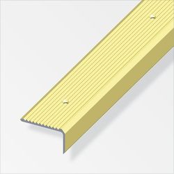 Alfer Stair profile aluminum perforated 2 m brass, shrunk a=41 mm, w=23 mm