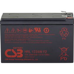 CSB Battery CSB 12VDC 9Ah Verschlossener, wartungsfreier Bleiakkumulator, Anschlüsse Faston 250 6.3mm, Long Life, Ideal für USV Anlagen