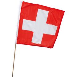 Weco Swiss flag 40x40cm fabric banner with wand