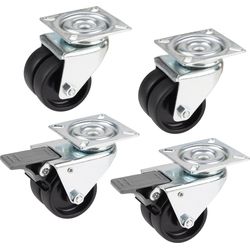 Doerner + Helmer Apparatedoppelrollen Set mit Platte 60x60mm d1=50mm,b1=19mm,H=73mm