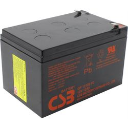 CSB Battery CSB 12VDC 12Ah Verschlossener, wartungsfreier Bleiakkumulator, Anschlüsse Faston 250 6.3mm, Ideal für USV Anlagen