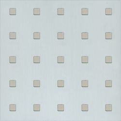 Alfer Square perforated sheet aluminum 0.7 mm silver glossy, 240x480 mm a=10 mm, w=40 mm