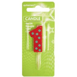 Amscan Mini Number Candle 1 approx. 4.5cm