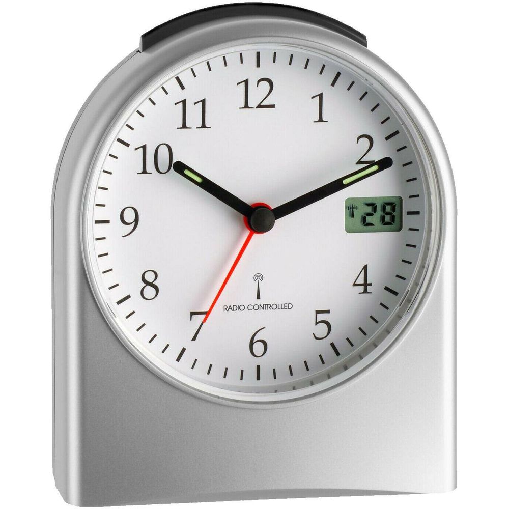 TFA Wireless alarm clock analogue silver 96x55x116mm 98.1040.54 Bild 1