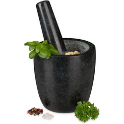 relaxdays Mortar and pestle 13 cm, granite
