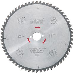Metabo Lama circolare HW / CT 254x30, 60 WZ 5 ° neg. (628222000)