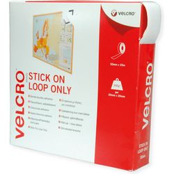 Velcro ® Klettband Selbstklebend Nur Flausch 50mm x 25m Weiß