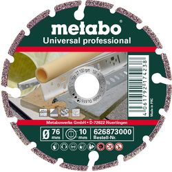 Metabo Diamond cutting blade, 76x10.0mm, UP, Universal professional