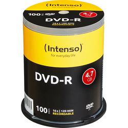 Intenso DVD-R 4,7 GB, 16x Velocità 4101156 Cake Box 100 Dischi