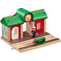 BRIO speaking train station