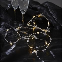 Star Trading Stringa di luci DEW DROP Pearl, Argento / Bianco caldo