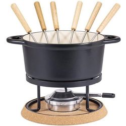 Kadastar Cheese Fondue Set Nostalgia 9 Pieces, Black