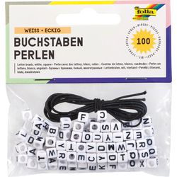 Folia Letter beads 33903 white 100 pieces