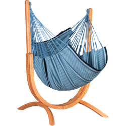 La Siesta Poltrona sospesa Udine zebrata blu struttura in eucalipto massiccio 105x92x165 cm