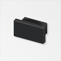 Alfer Lamella plug rectangular PE black, PU 2 pcs. a=23.5 mm, w=43.5 mm