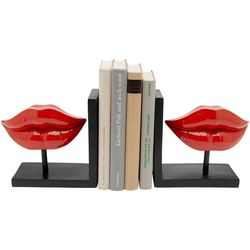 Kare Bookend Lips 2-Piece Set, Red/Black