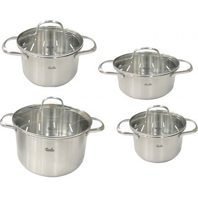 Fissler San Francisco pot set 4 pcs induction with glass lid stainless  steel - buy at