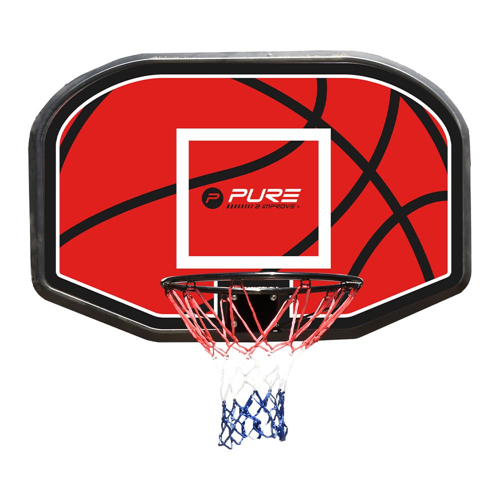 pure2improve Basketball backboard with basket 110x72cm - buy at