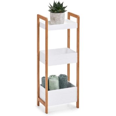 Zeller Present Standing shelf with 3 shelves Bamboo white 28x20x74cm - buy  at