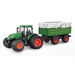 Amewi Tractor with cattle truck, green 1:24, RTR