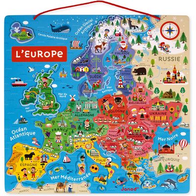 Janod Magnetische Karte Europa 45x45cm