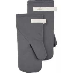 The Organic Company Guanti da forno 15x31cm grigio scuro in cotone biologico