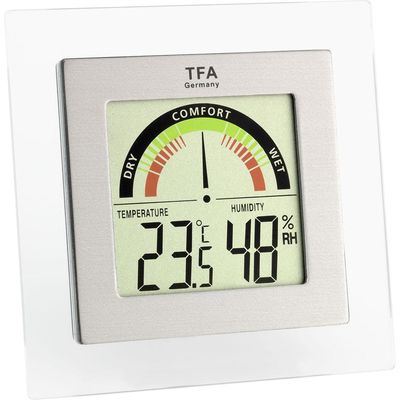 TFA Thermo-hygrometer digital silver 88x17x87mm 30.5023