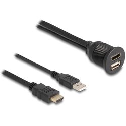 Delock Cavo di prolunga USB 2.0 HDMI/USB A - HDMI/USB A 1 m