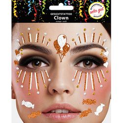 Sombo Face tattoo clown orange