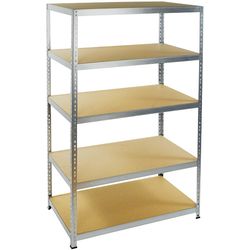 TKT Scaffale a scatto 1860, 180x100x60cm zincato, con 5 ripiani in legno