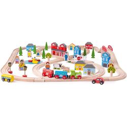 Bigjigs Town &amp; Country wooden train set (101 pieces)
