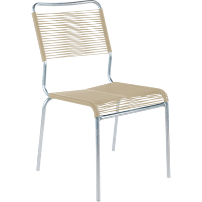 Schaffner Spaghetti chair Rigi without armrest - Hot Dip Galvanized - Pastel Sand