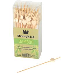 Stronghold Deko-Picker Herz 12cm 50Stück Bambus