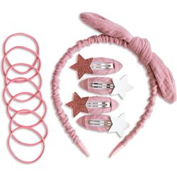 Papierdrachen Muslin hair accessories set - dusky pink