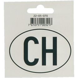 TopLine Country code «CH» for motorcycles, 75 × 55 mm