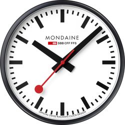 Mondaine Wall clock 250mm A990CLOCK12S black