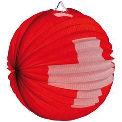 Weco CH Balloon Lampion 25cm rosso, con croce CH