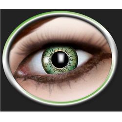Fasnacht Contact lenses 1-tone green 2 pieces of soft contact lenses in the vial, without diopter