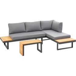 Greemotion Set da lounge Samara, Grigio, 3 posti