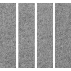 Apollo Pannelli acustici da parete 100x25cm VAWP100/5 grigio 4 pezzi
