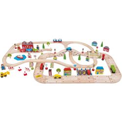 Bigjigs City Road and Railway Set (110 pieces)