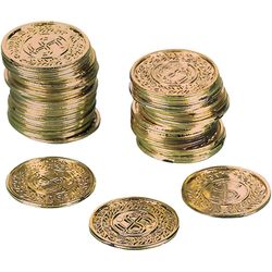 Amscan 72 Goldmünzen Pirat in Beutel