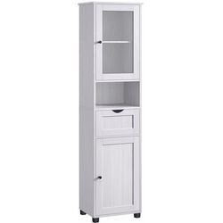 VASAGLE Display cabinet country house style 40 x 165 cm, white