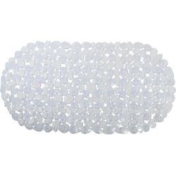 MSV Tappeto da bagno in PVC trasparente con ciottoli 99x39 Cmkieselsteine