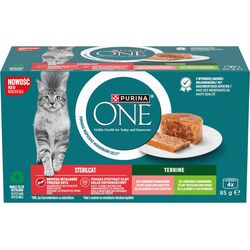 Purina ONE Wet food One Terrines Sterilcat Salmon, 4 x 85g